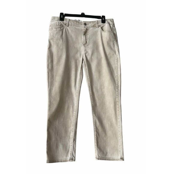 Chico's Platinum Khaki Beige Jeans Ankle Size 1 (women's 8) - Picture 1 of 8